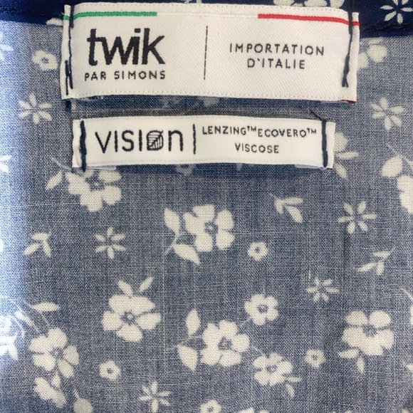 100% Ecovero Viscose by Twik Blue Wrap Maxi Dress with Cowl Neck - Picture 8 of 8